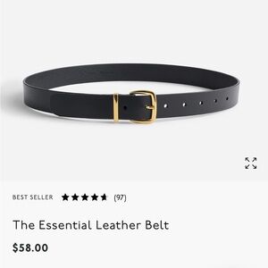 Madewell Women’s Essential Leather Belt Black/Gold XXS
